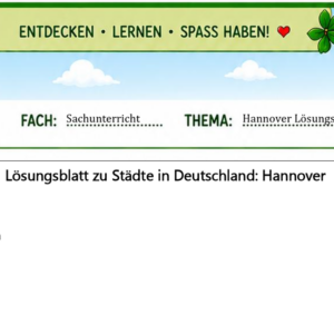 Sachkunde 4 - Lösungsblatt Hannover