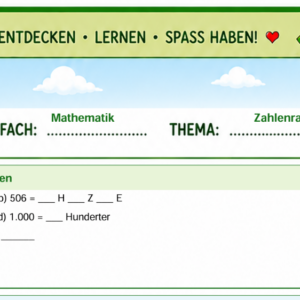 Mathe 3 - Kumi - Zahlen bis 1000 - Test 1